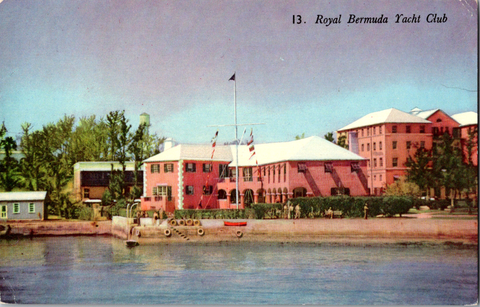 Vintage 1930's 40's Royal Bermuda Yacht Club RBYC Hamilton Harbor Postcard 
