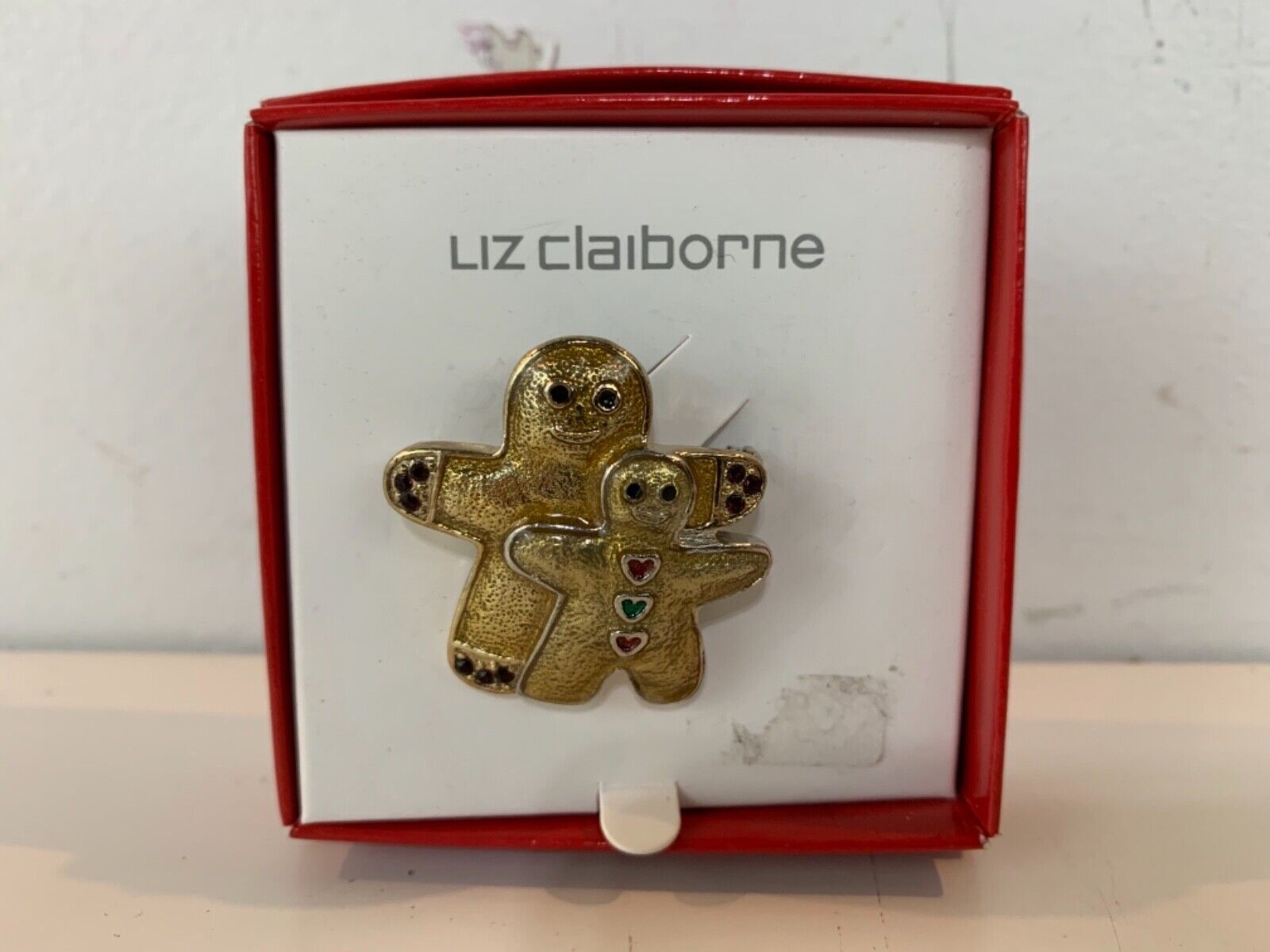 Vintage Liz Claiborne Ginger Bread Holiday Christmas Pin