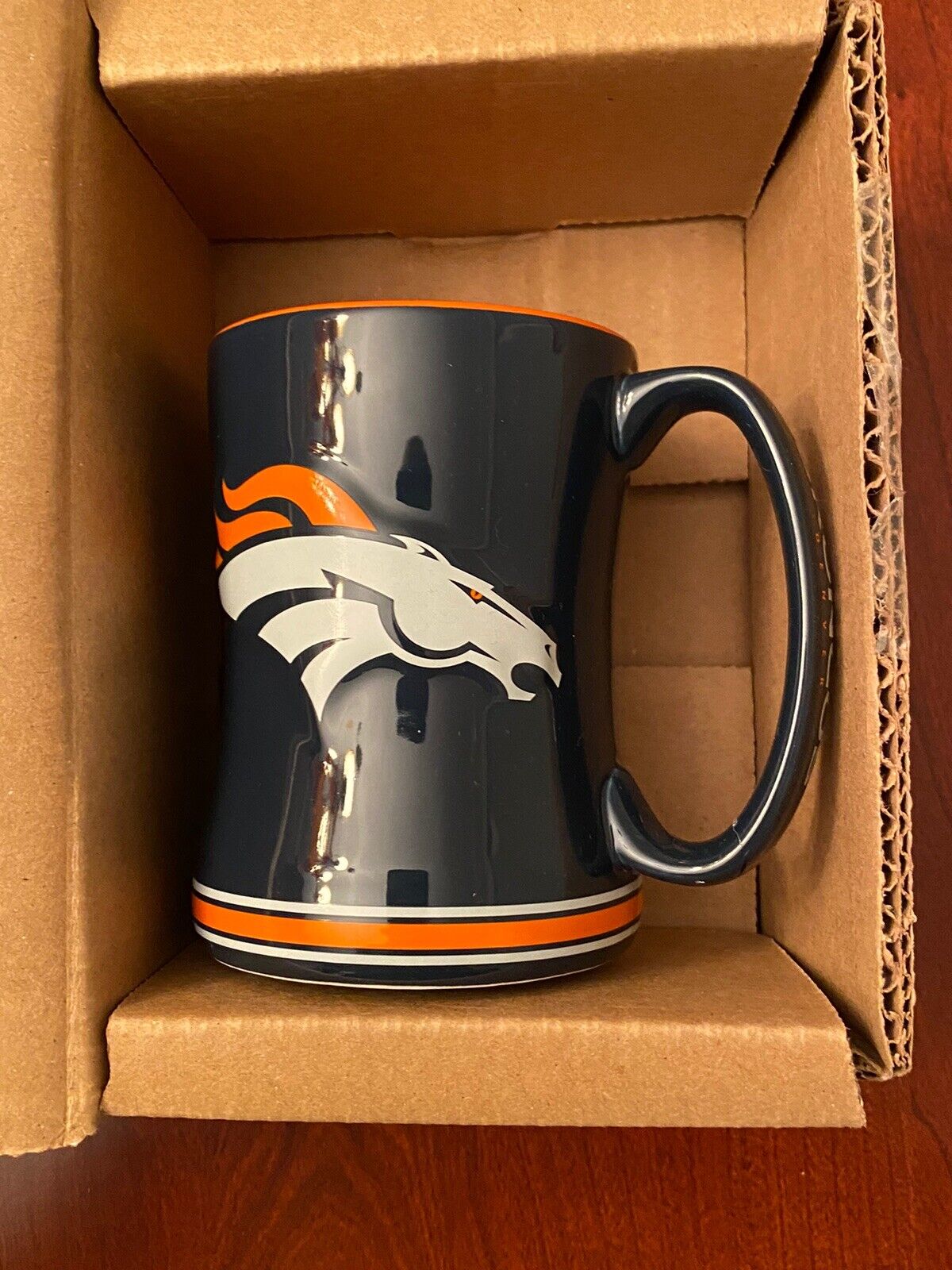 Boelter Brands NFL Denver Broncos 14oz Sculpted Relief Coffee Mug