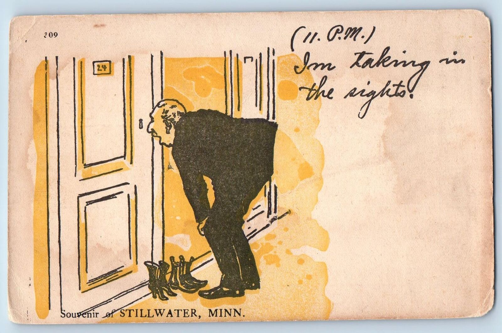 Stillwater Minnesota MN Postcard Souvenir Peeping Tom Scene c1940's Vintage