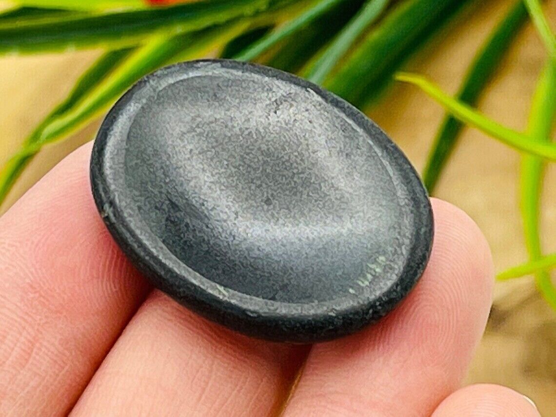 Black Tourmaline Worry Stone, Tourmaline Crystal Stone, Pocket Worry Stone, 1.5\