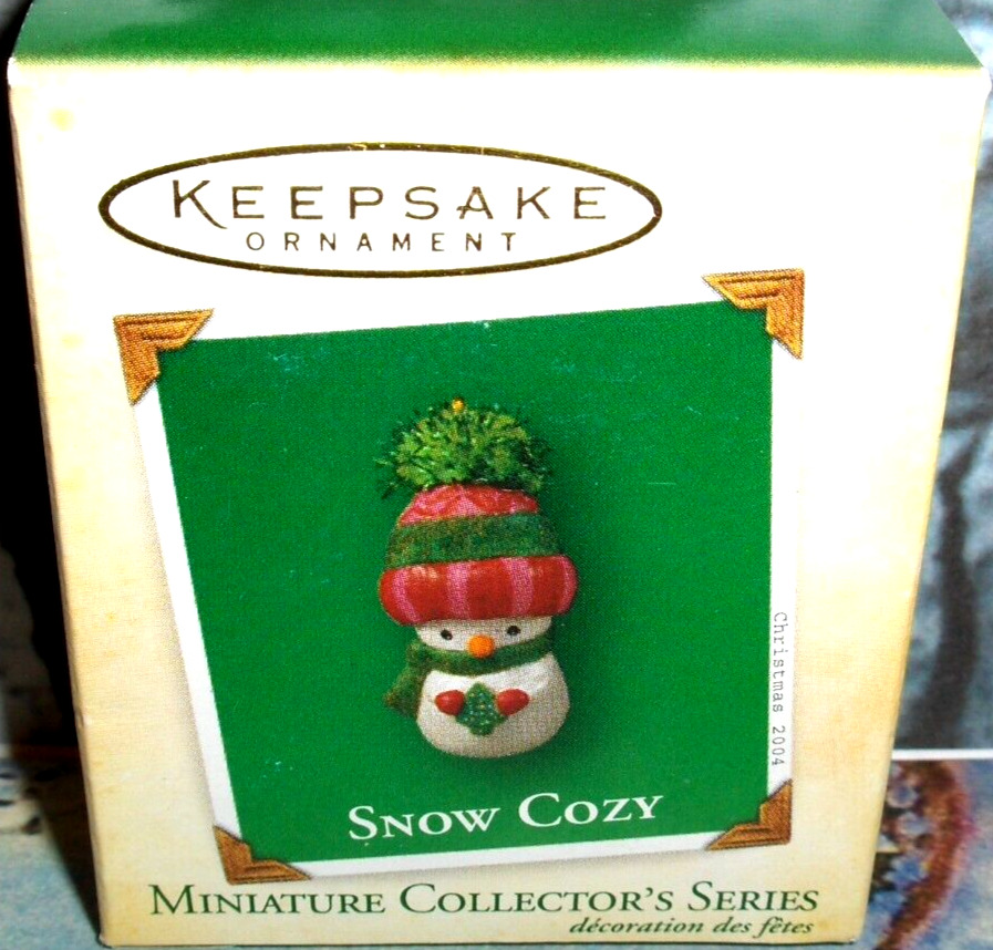 Snow Cozy`2004`This Snowman Is 3Rd In It\'s Series,Hallmark Ornament-FREE SHIP
