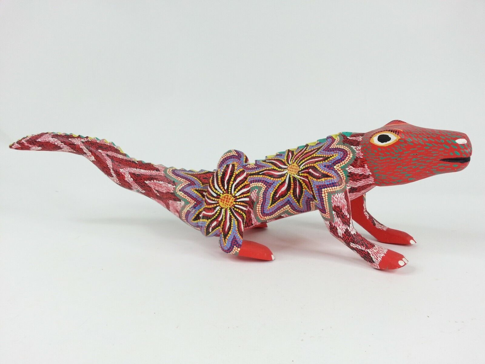 Large Vintage Pepe Santiago Lizard Mexican Folk Art Hand Painted Signed 19 Inch