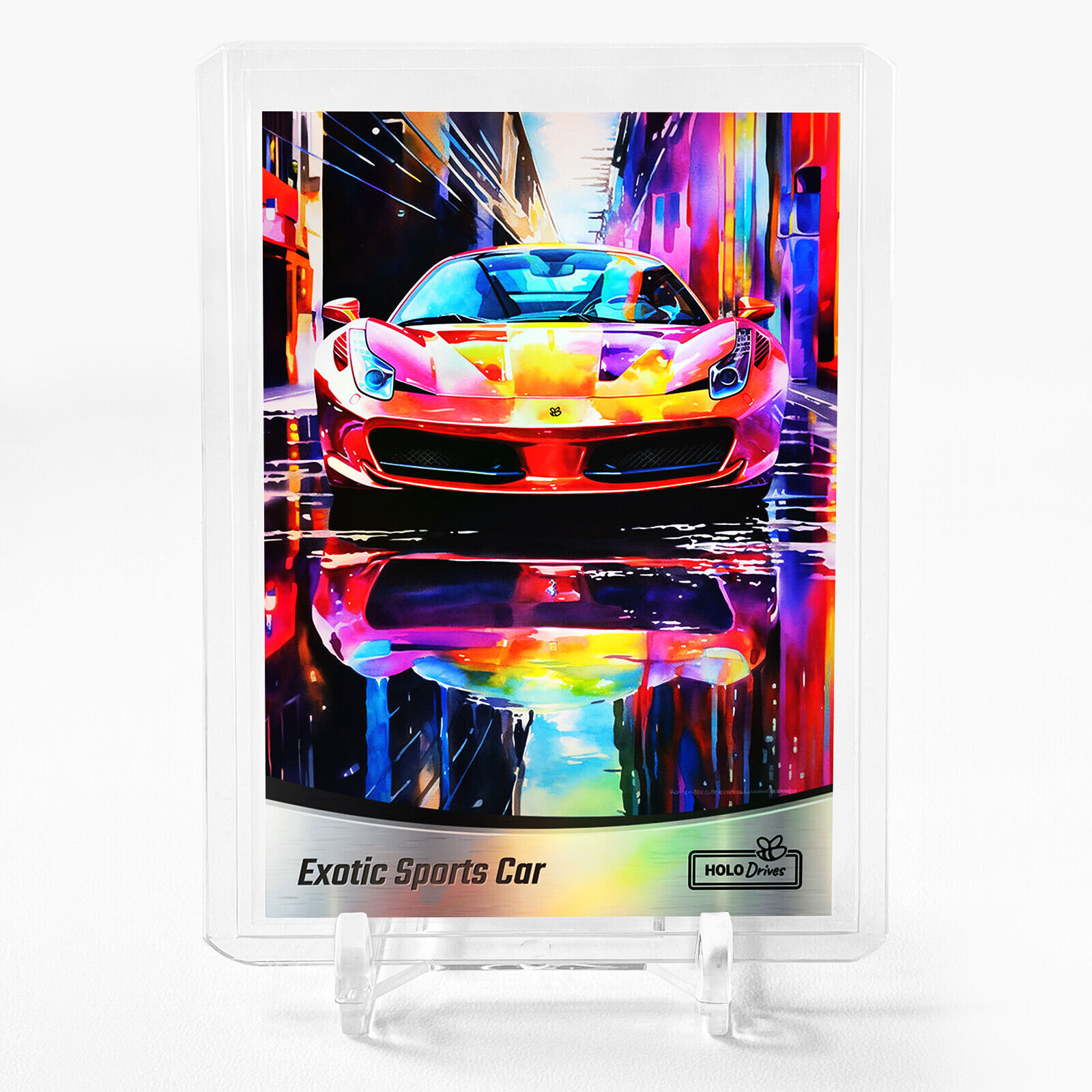 EXOTIC SPORTS CAR Watercolor Art Card 2024 GleeBeeCo Holographic #TWT8