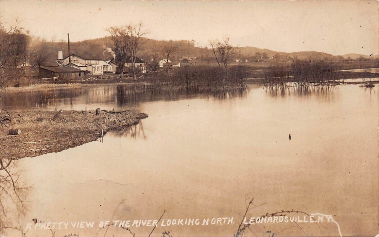 RPPC Leonardsville NY Unadilla River Hoe Factory Brookfield Photo Postcard D46