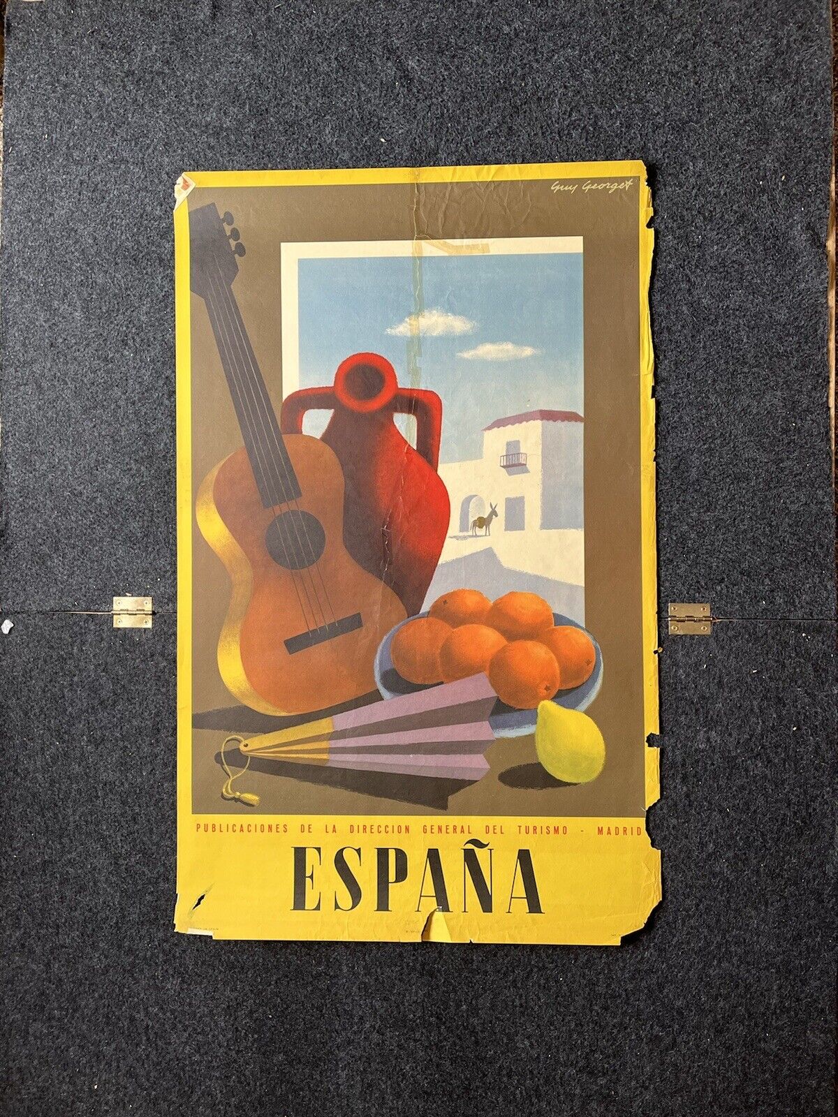 1950s Original Spain Travel Poster – Del Turismo Madrid Tourism Art 24 X 39