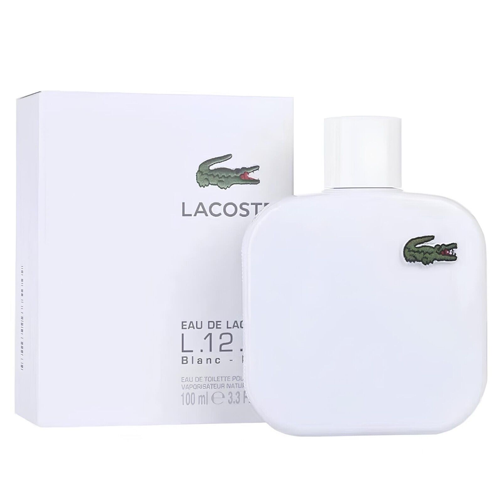 Lacoste Eau De Toilette L.12.12 Blanc Cologne 3.4 oz/ 100ml for Men