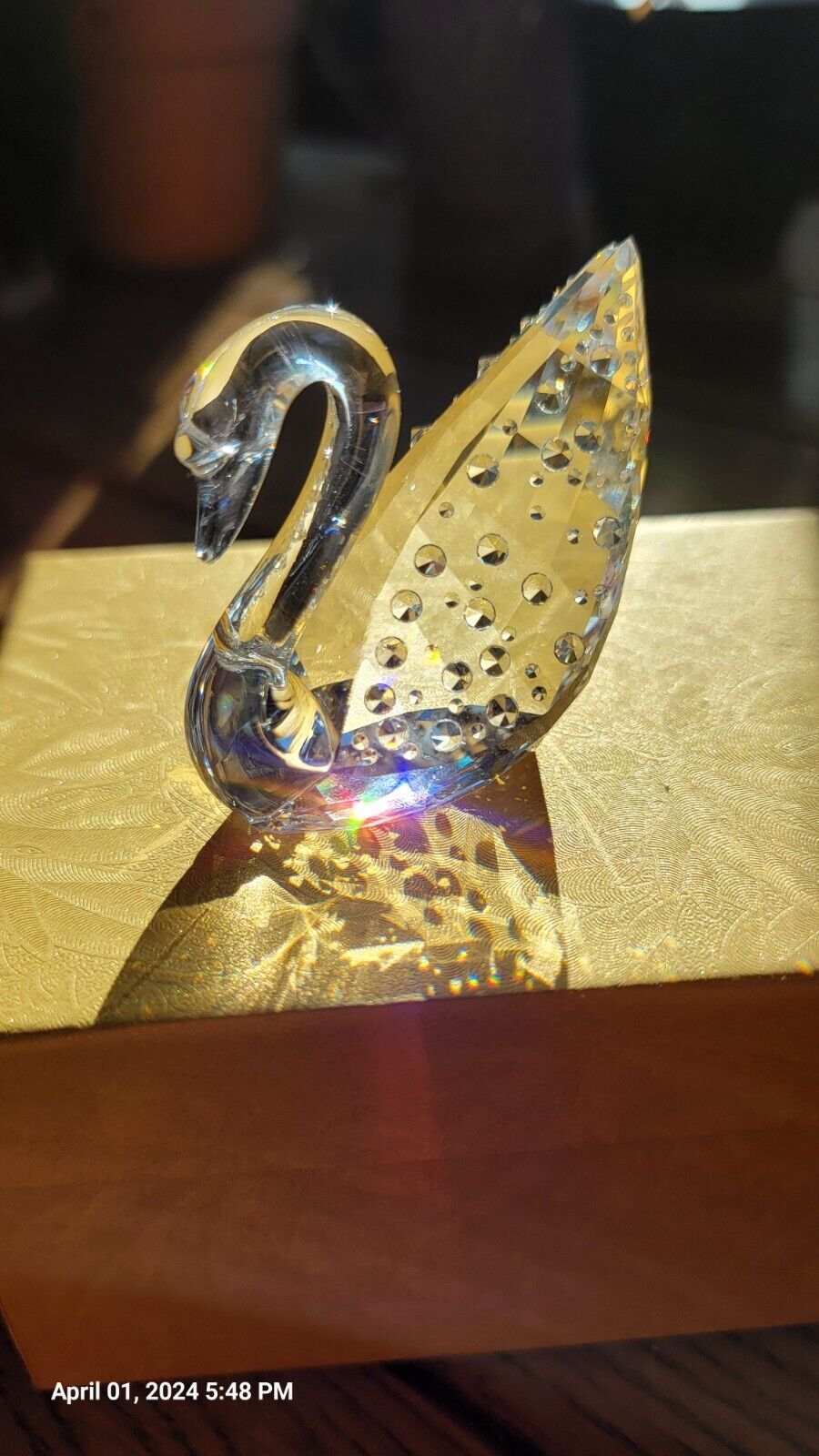 Ultra Sparkly Swarovski 100yr Anniversary Swan +Base Original Box & COA MINT