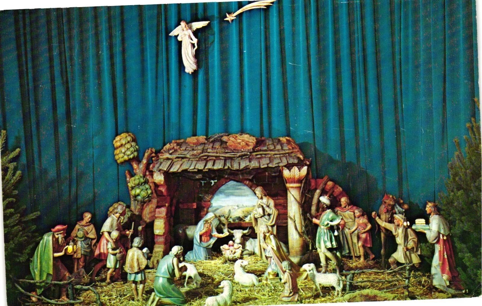 Vintage Postcard- Nativity Scene, St. Joseph Chapel, Baltimore, MD 1960s