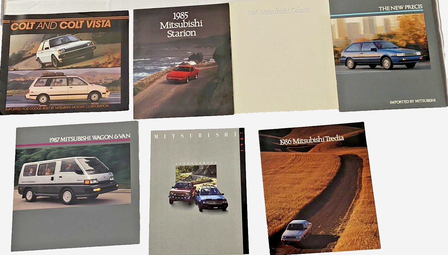 7 VINTAGE MITSUBISHI Original Car Sales Brochure STARION   Others & Accessories