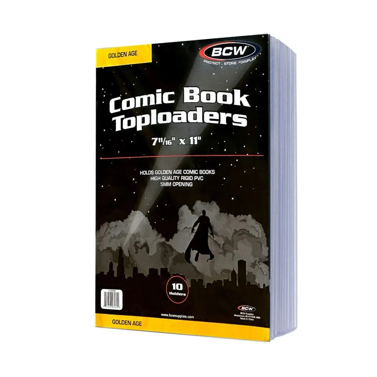 20 BCW Golden Age Comic Book Topload Holders Hard Plastic rigid protector sleeve