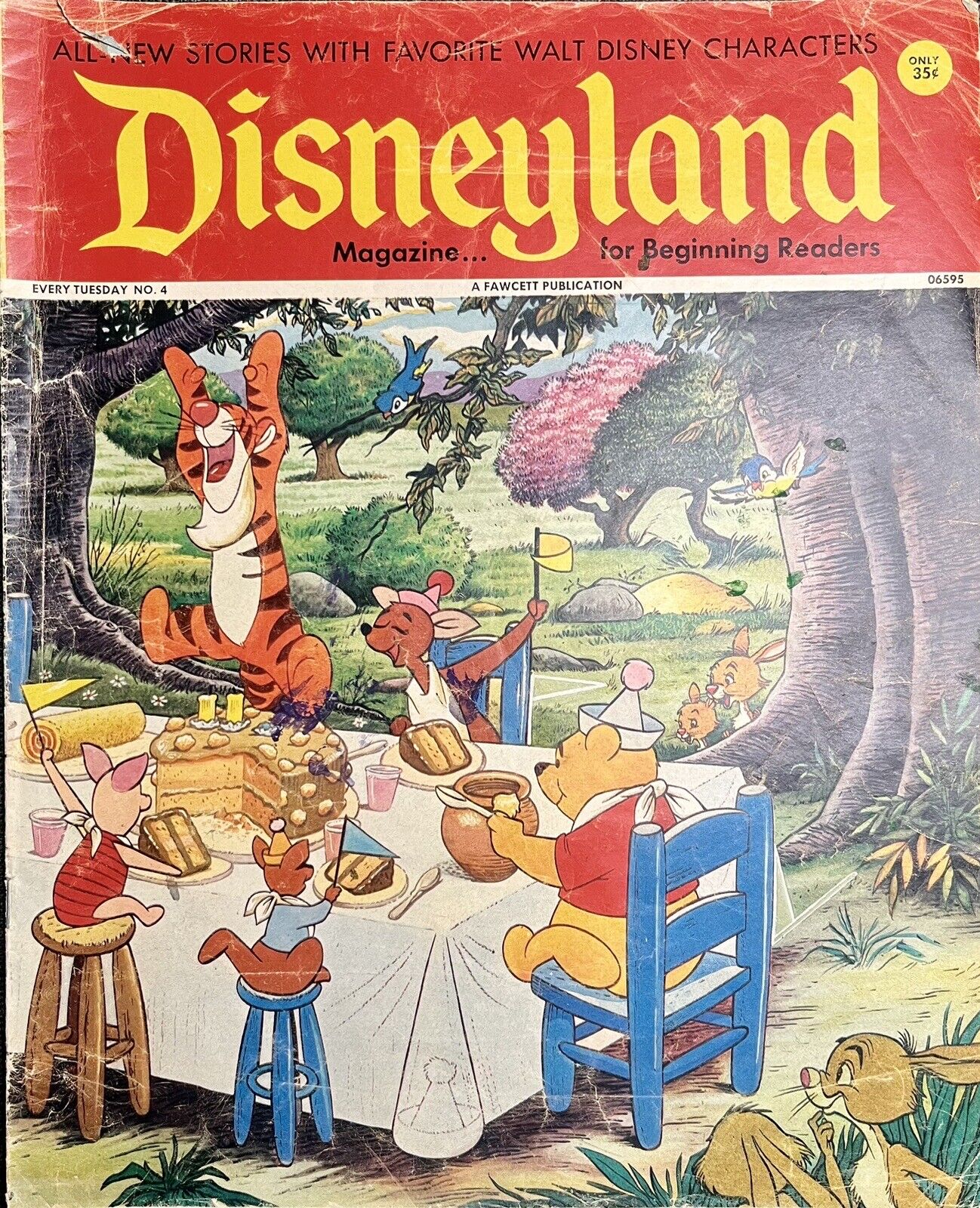 Vtg Disneyland Magazine No 4 Mickey Donald Alice Snow White Winnie the Pooh