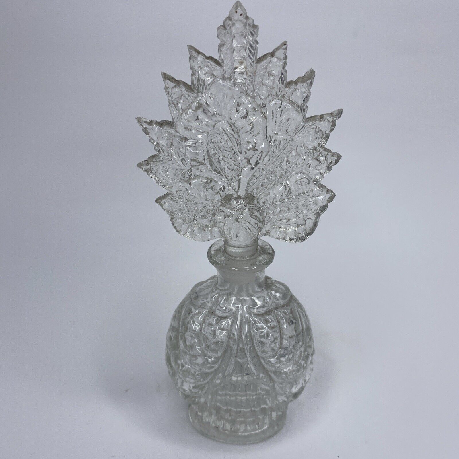 Vintage Clear Cut Glass Perfume Bottle with Dabber