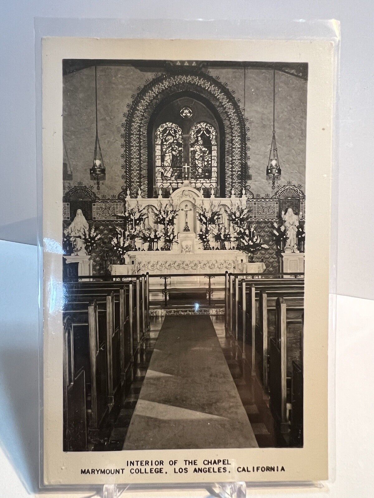 Interior of the Chapel, Marymount College, Los Angeles, CA Vintage Postcard