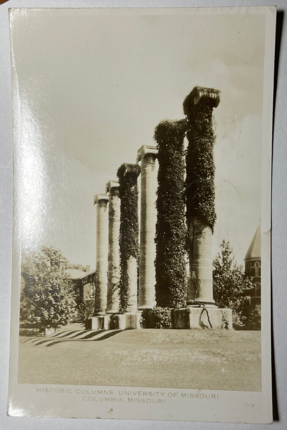 Historic Columns University of Missouri Columbia Missouri RPPC 1938