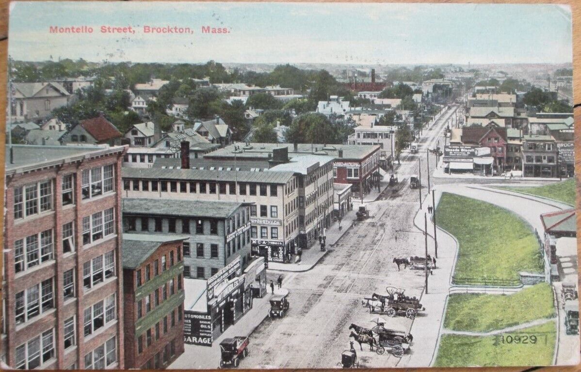 Brockton, MA 1911 Postcard, Montello Street, Massachusetts Mass