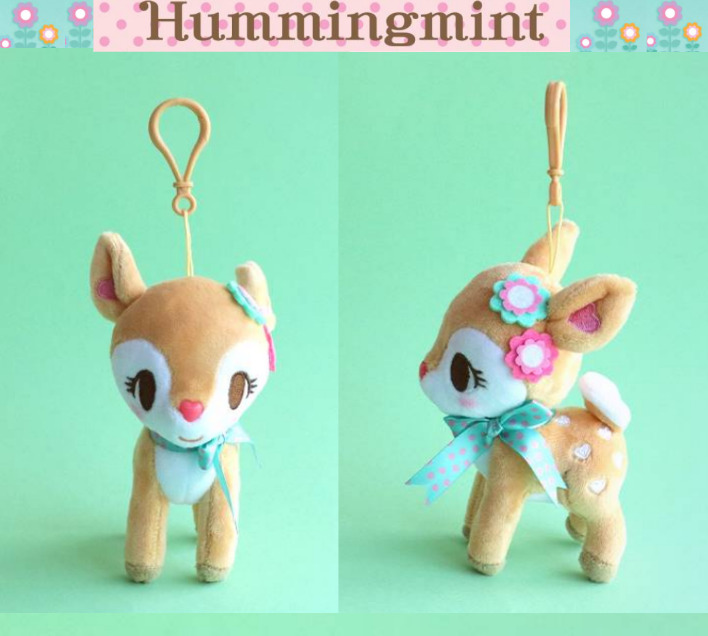 Sanrio Hummingmint Plush Keyring Bag Charm Embroidered 8*16 cm LICENSED + Track