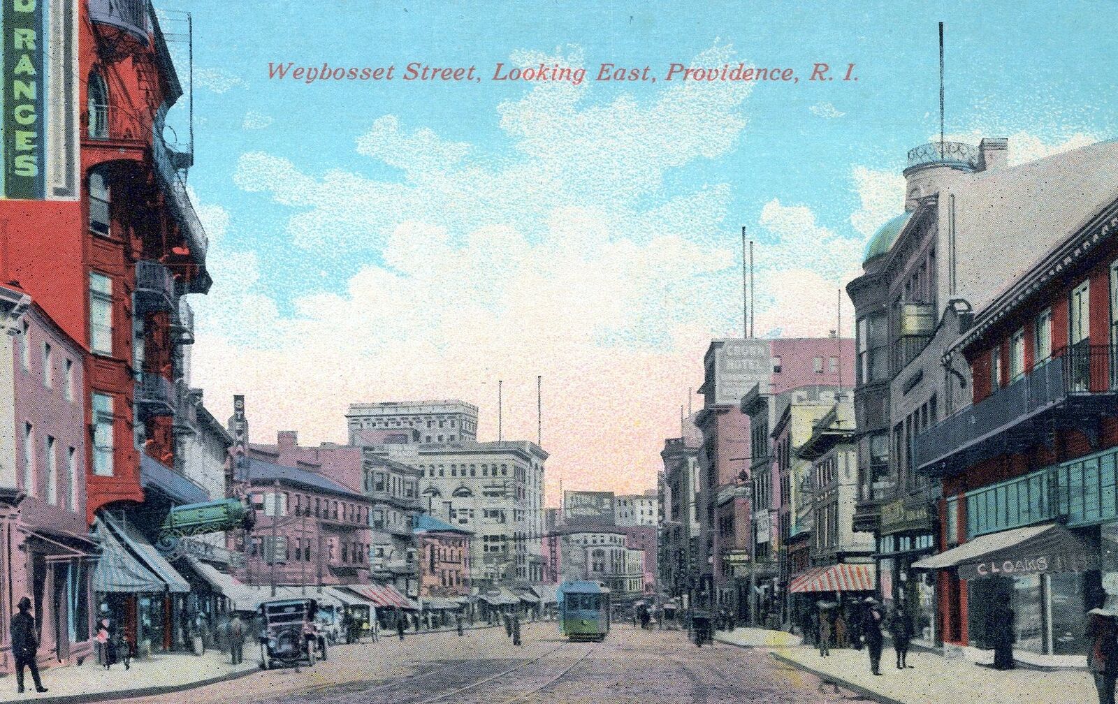 PROVIDENCE RI - Weybosset Street Looking East Postcard