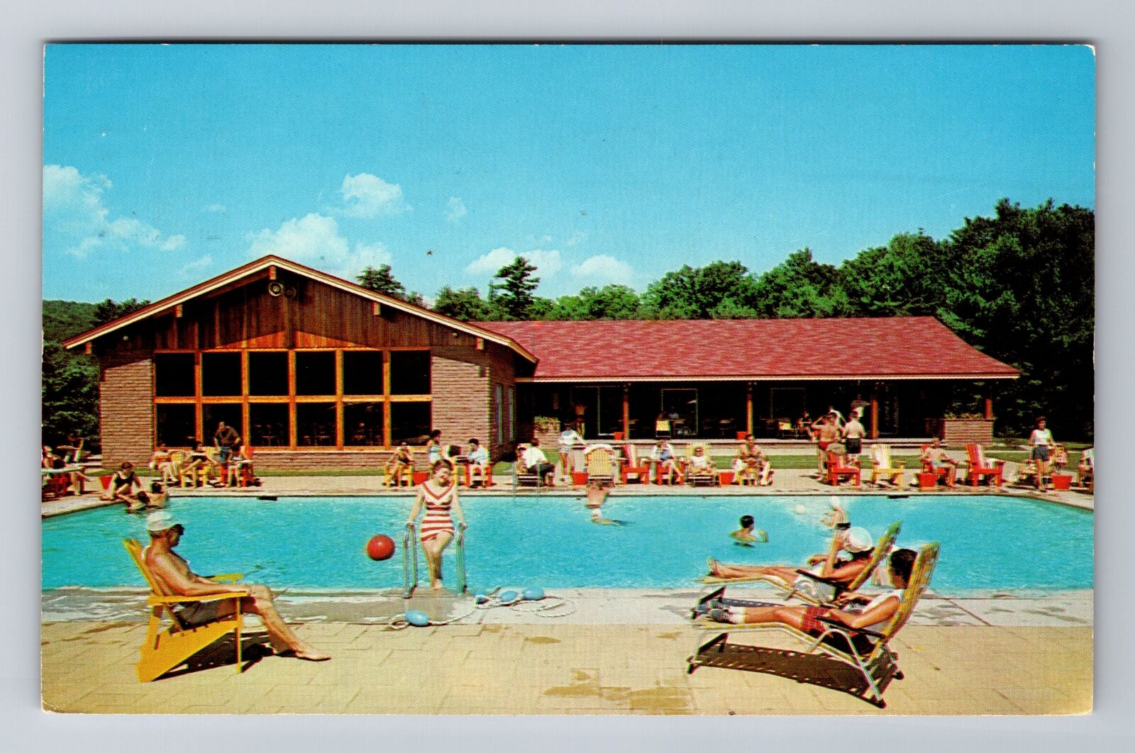 Lake Luzerne NY-New York, Hidden Valley Dude Ranch, Vintage c1963 Postcard