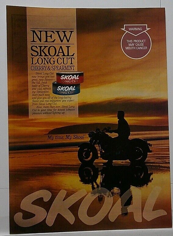 1993     SKOAL  New Skoal Long Cut Cherry & Spearmint  Magazine Print Ad