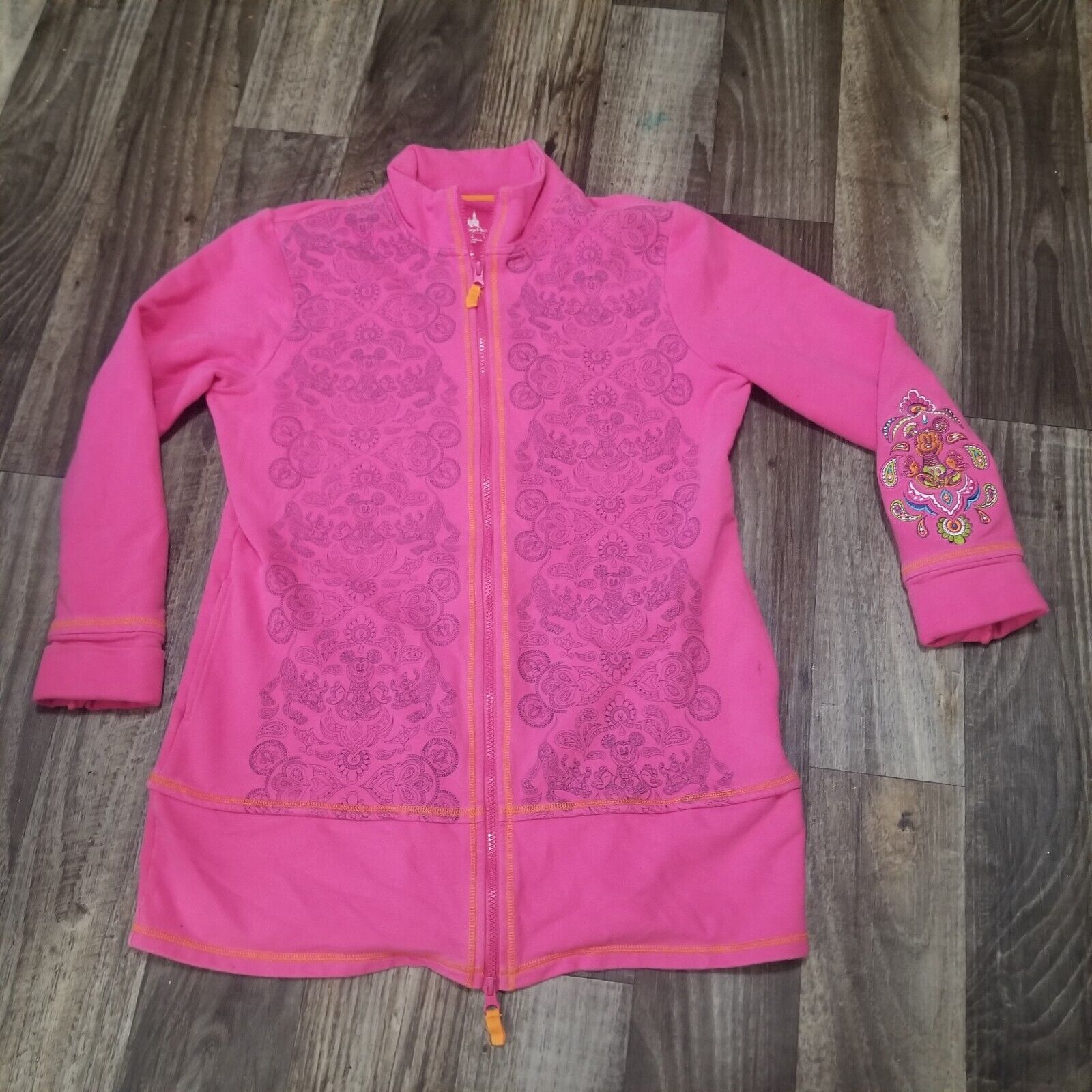 Vintage Disney Parks Embroidered Mickey Mouse Pink Jacket Women's Large