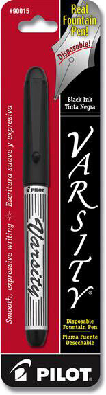 Pilot Varsity Black Disposable Medium Point Fountain Pen - 1 piece- SV4B-BLK-BC