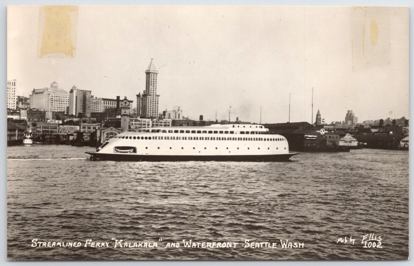 RPPC, World\'s First Streamlined Ferry Ellis 1002, Kalakala Seattle Washington WA