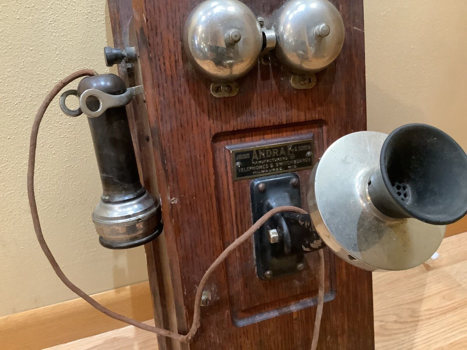 Julius Andrae & Sons - Antique Wall Telephone - 1910-1930 Era  Collectible Phone