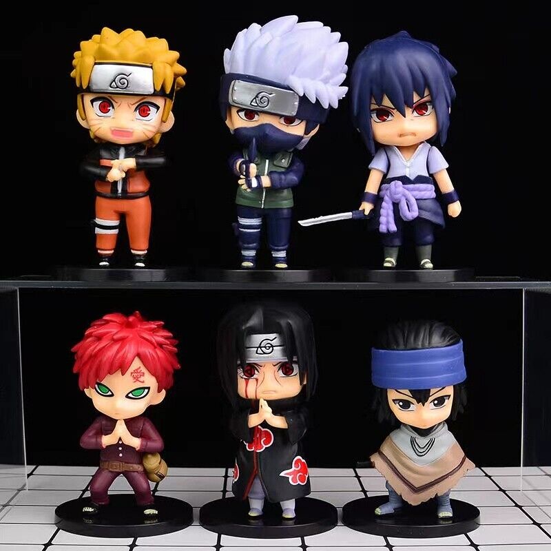 6pcs Anime Naruto Shippuden Kakashi Gaara Sasuke Itachi PVC Action Figures Gift