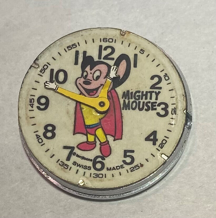 Vintage MIGHTY MOUSE TERRYTOONS MANUAL COMIC CHARACTER WATCH 34mm Parts only