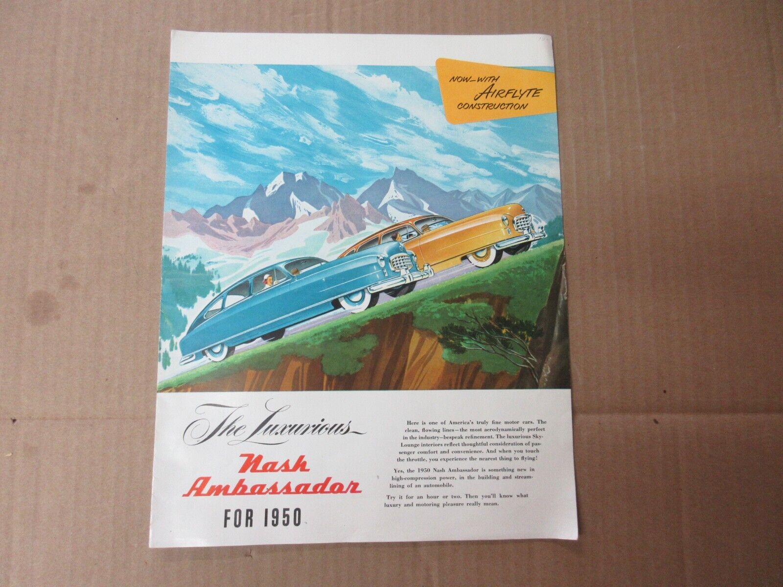 Vintage The Luxurious Nash Ambassador For 1950 Dealer Brochure Advertisement   D