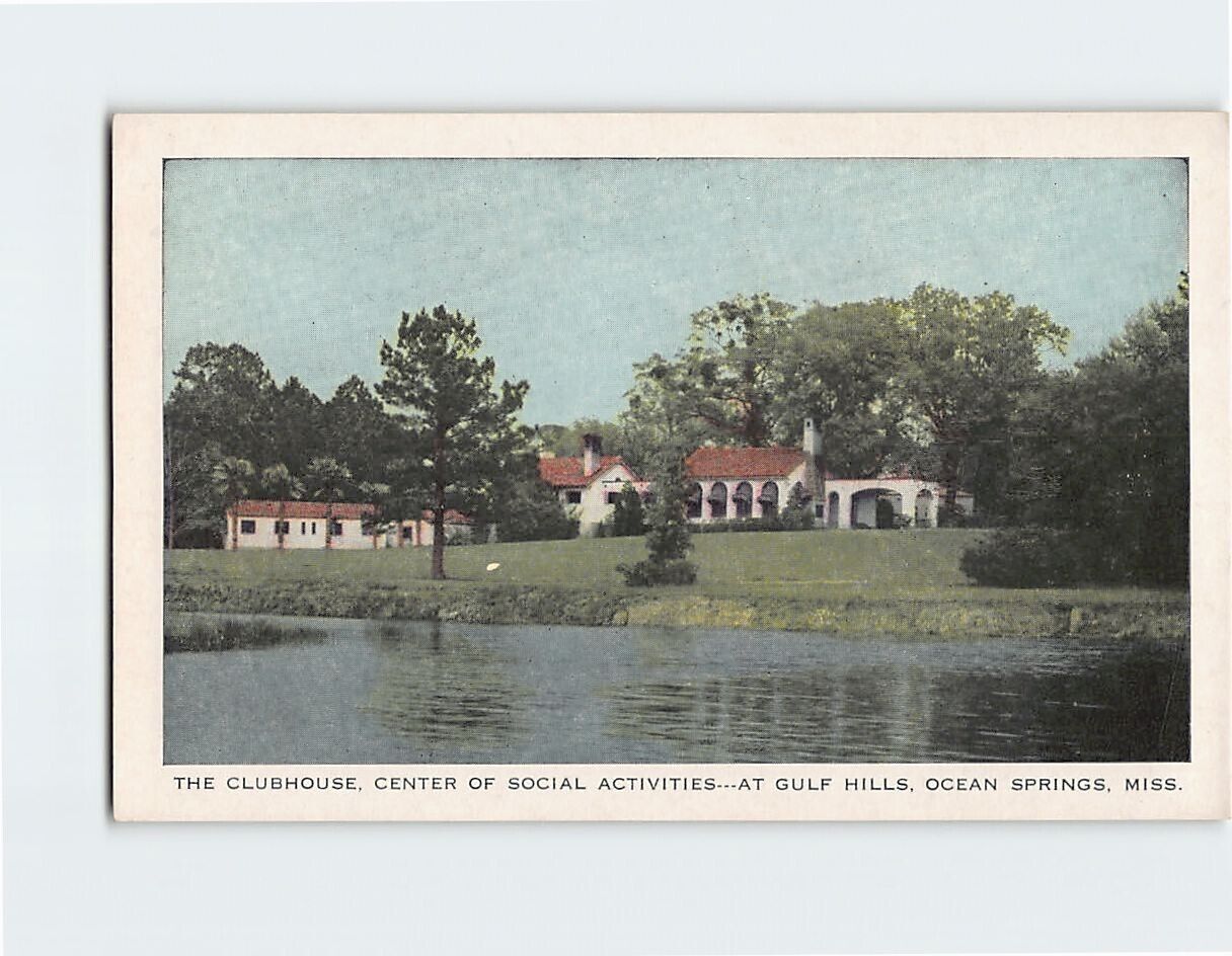 Postcard The Club House Center of Social Activities Gulf Hills Ocean Springs MS
