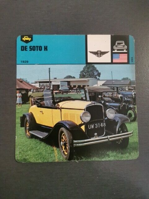 De Soto K Car 1929 Card 11.9cm X 12.4cm Visit My Store Cards