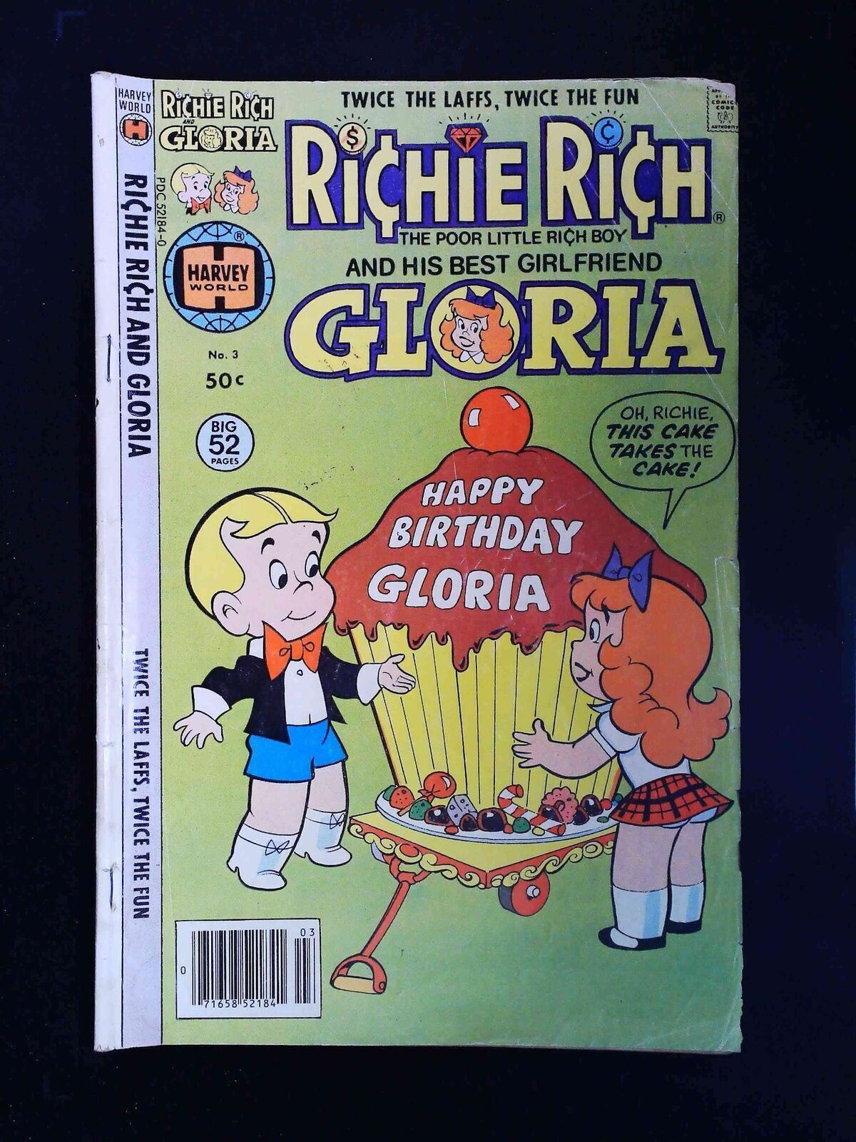 Richie Rich And Gloria #3  Harvey Comics 1977 Vg Newsstand