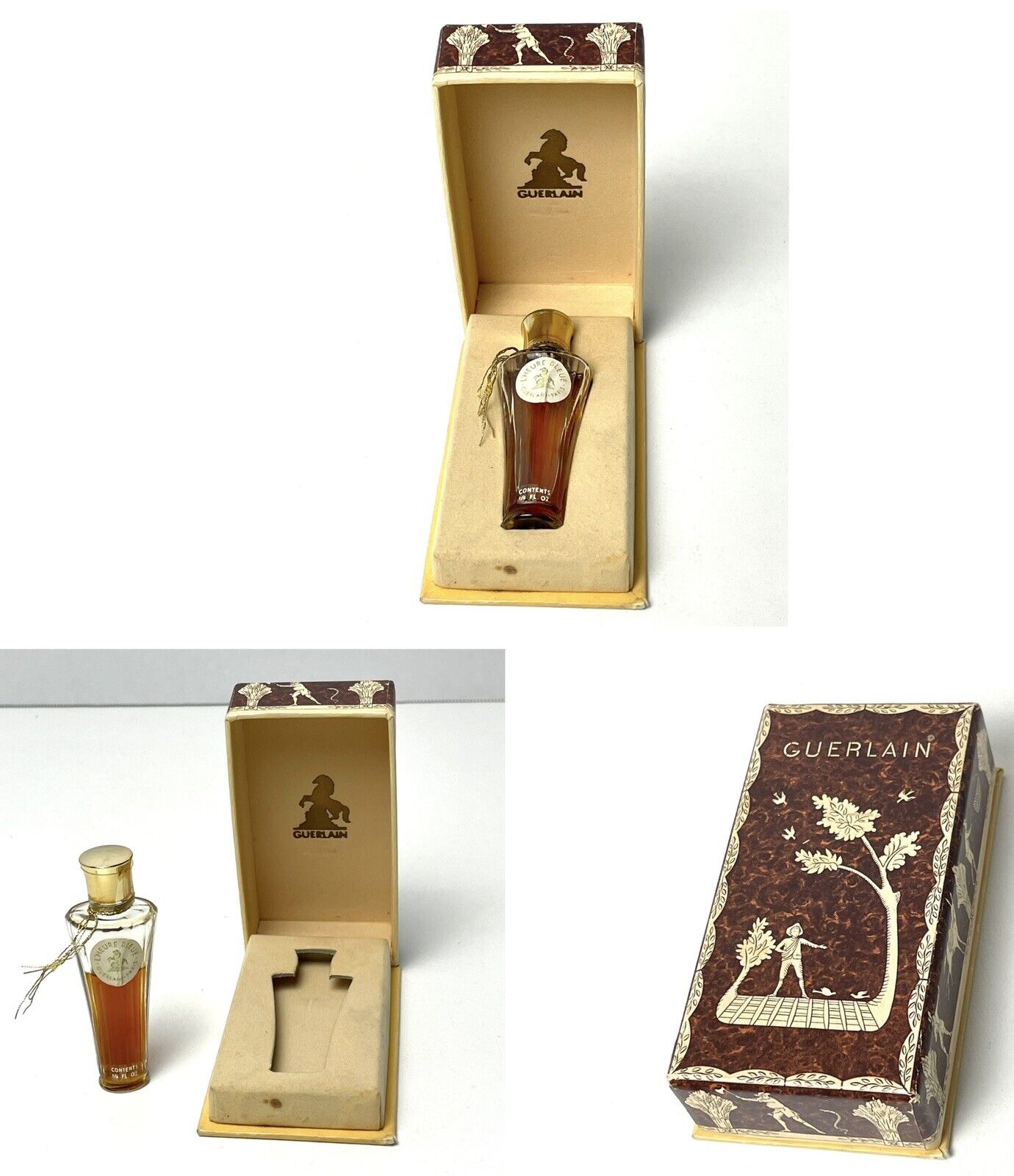 Vintage Rare Guerlain L'Heure Bleue Perfume 1/4 fl oz with Presentation Box
