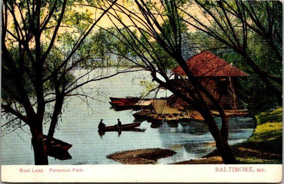 Boat Lake, Patterson Park, Baltimore, Md  Postcard