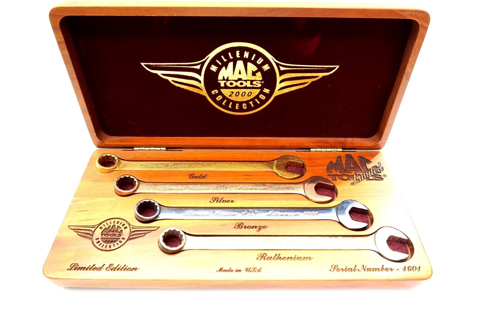 MAC TOOLS 2000 Millenium Collection Wrenches in Gold, Silver, Bronze & Ruthenium