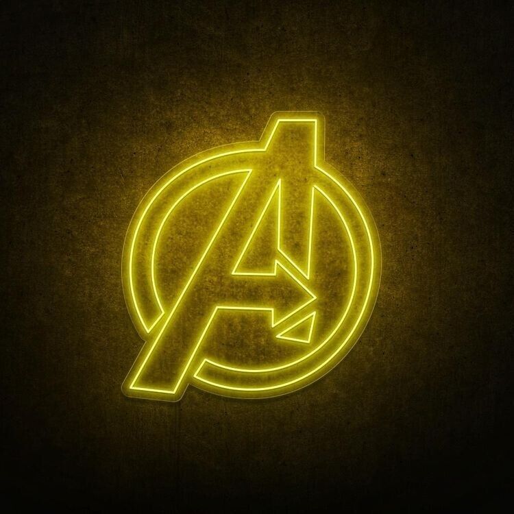 Custom Avengers Logo Neon Light - Silicon Neon Strip on Acrylic Base | Marvel Fa