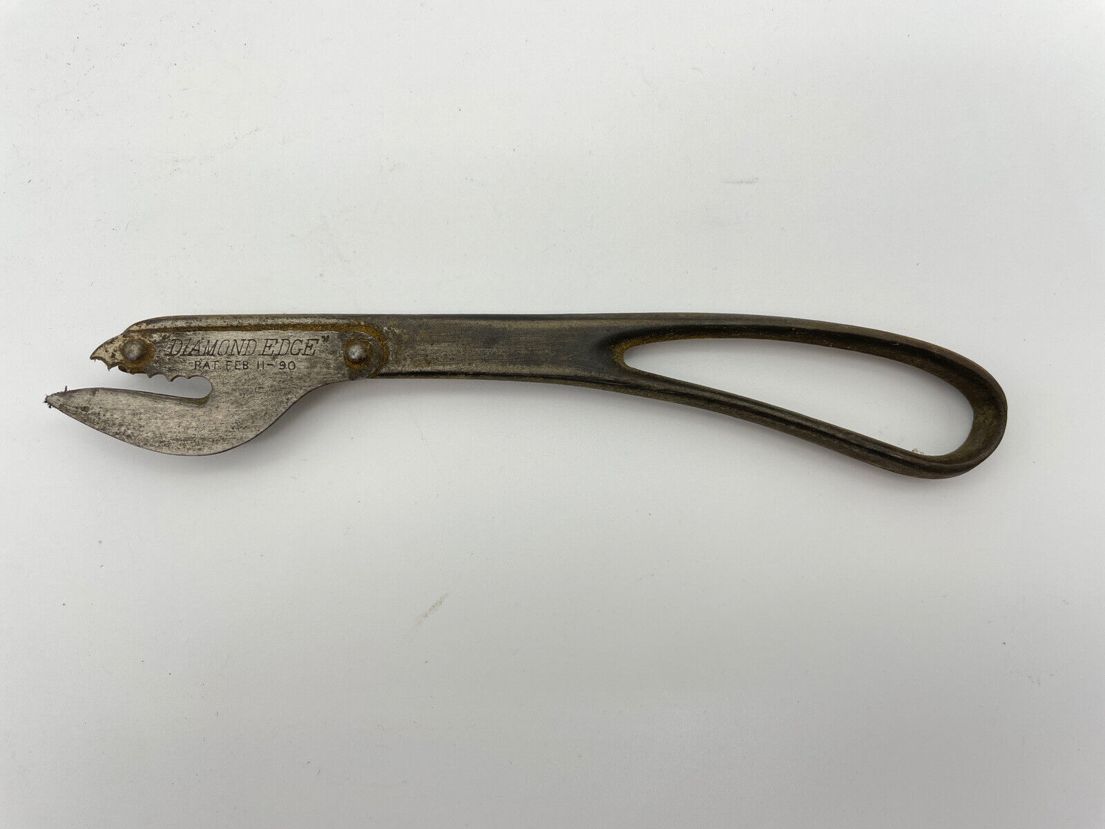 Antique Cast Iron Can Jagged Diamond Edge Opener Kitchen Farm Too c.1880s