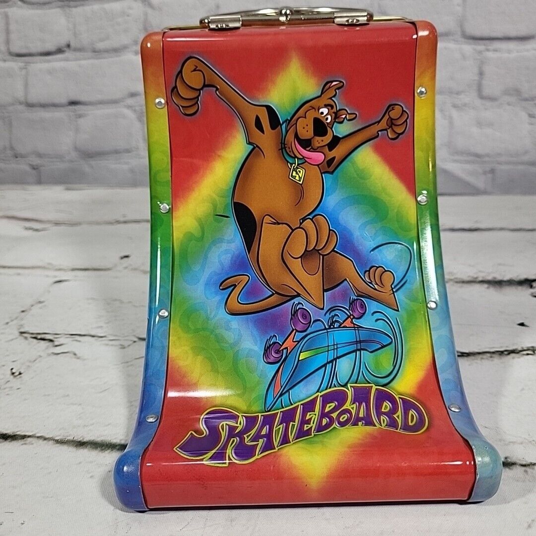 Vintage Scooby Doo Skateboard Lunch Box Colorful Shaped Tin Hanna-Barbera