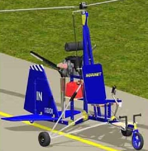 Hornet Midwest USA Autogyro Helicopter Wood Model Replica Large 