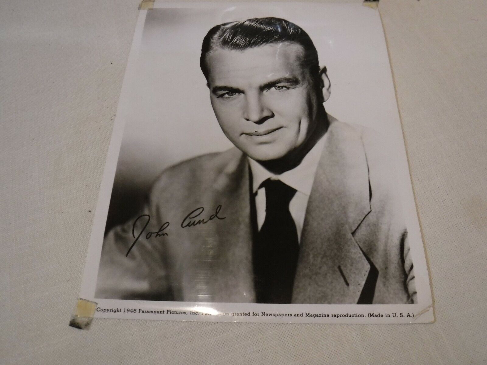 1948 Studio Release Photo John Lund with autograpgh
