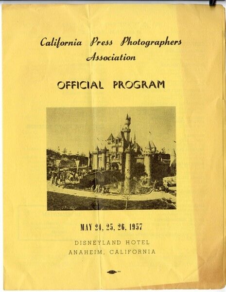 Disneyland Hotel 1957 California Press Photographer Official Program Rare 