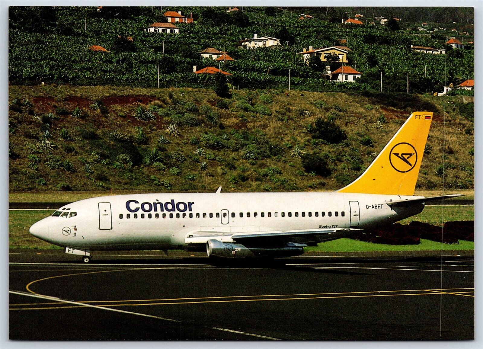 Airplane Postcard Condor Berlin Airlines Boeing 737-230 D-ABFT DU10