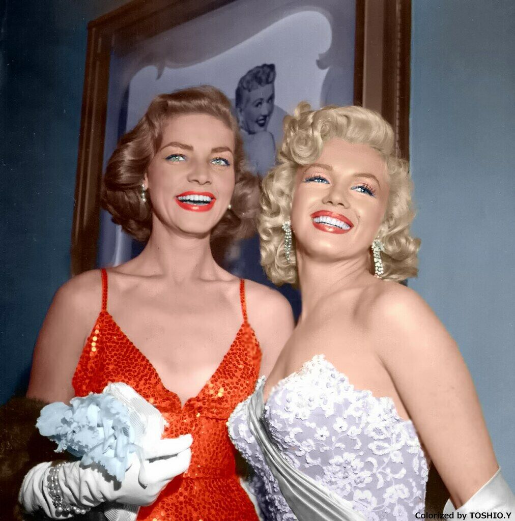 Marilyn Monroe and Lauren Bacall 8x10 Glossy Photo