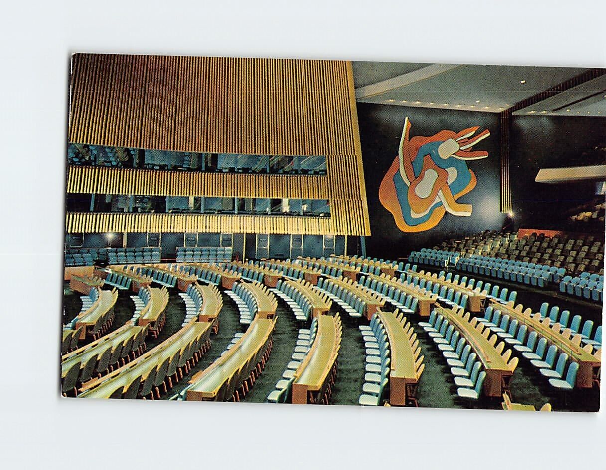 Postcard General Assembly Hall United Nations New York City New York USA