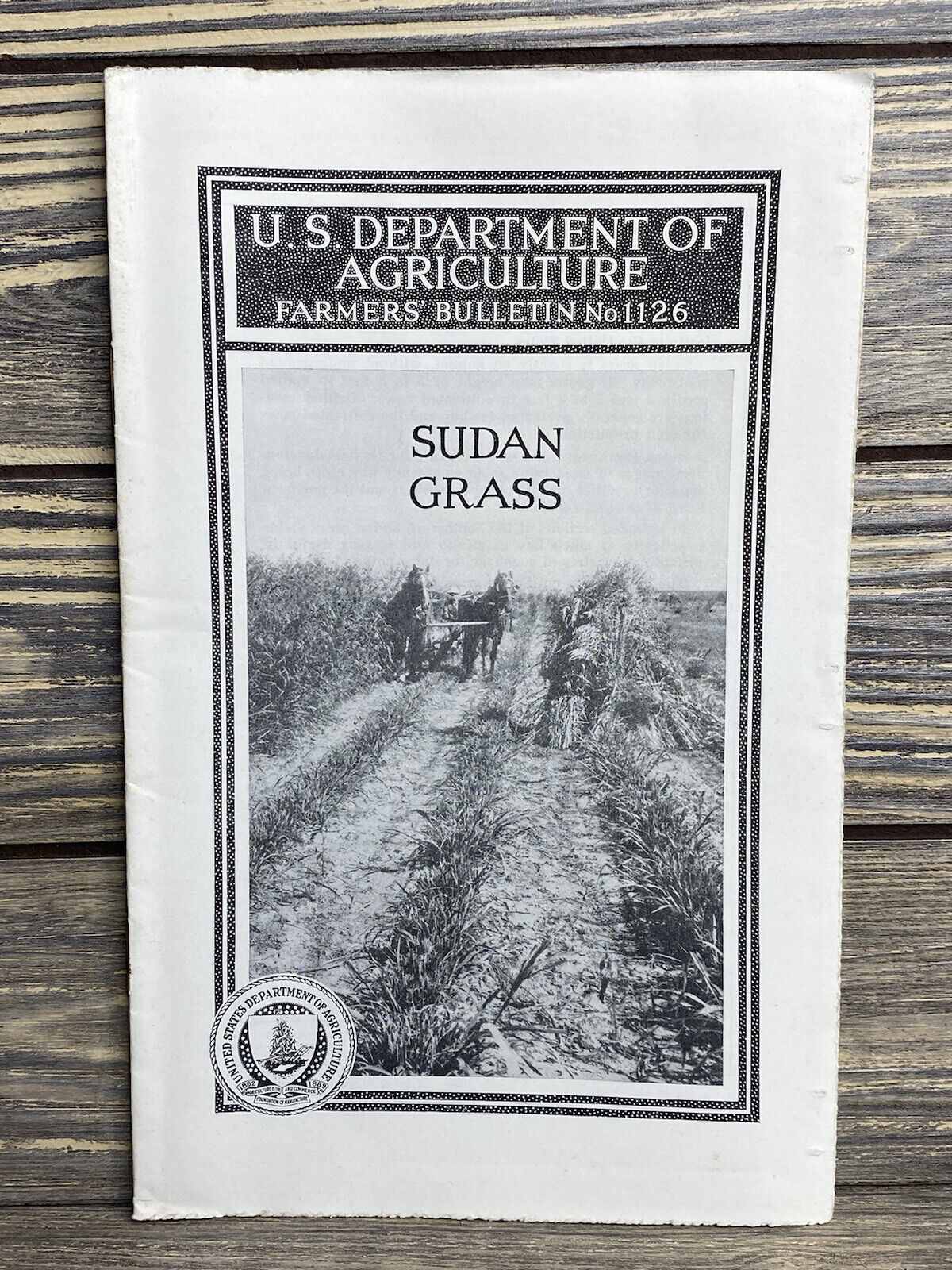 Vintage Farmers Bulletin US Dept of Agriculture No 1126 Sudan Grass 1941