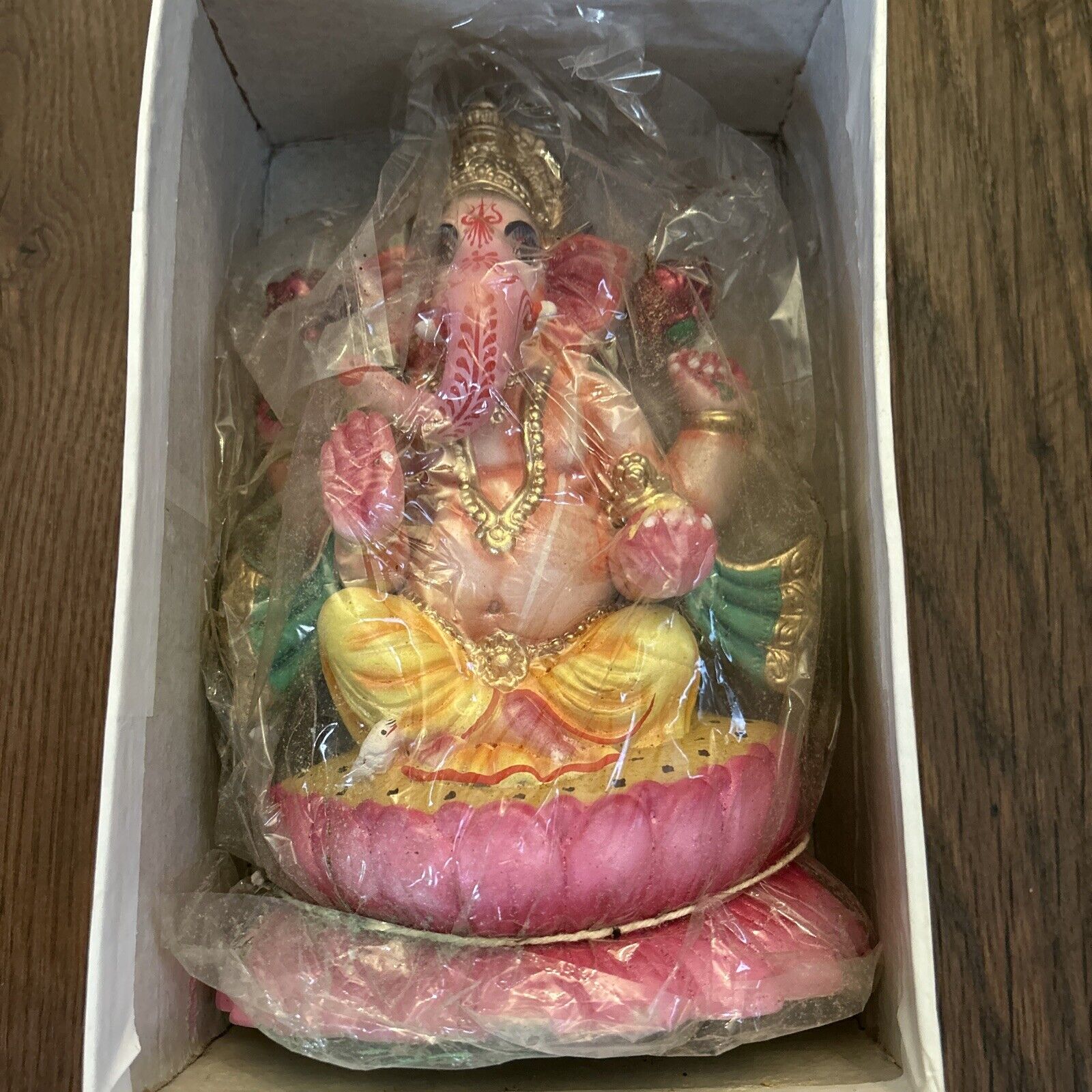 9” Handmade Colorful Painted Lord Ganesha Clay Sculpture Statue- USA Seller