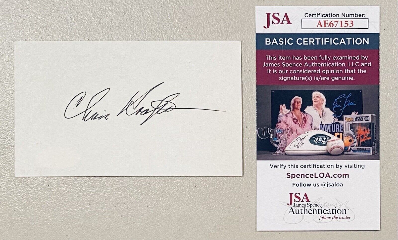 Chris Christopher Kraft Signed Autographed 3x5 Card JSA NASA Flight Director