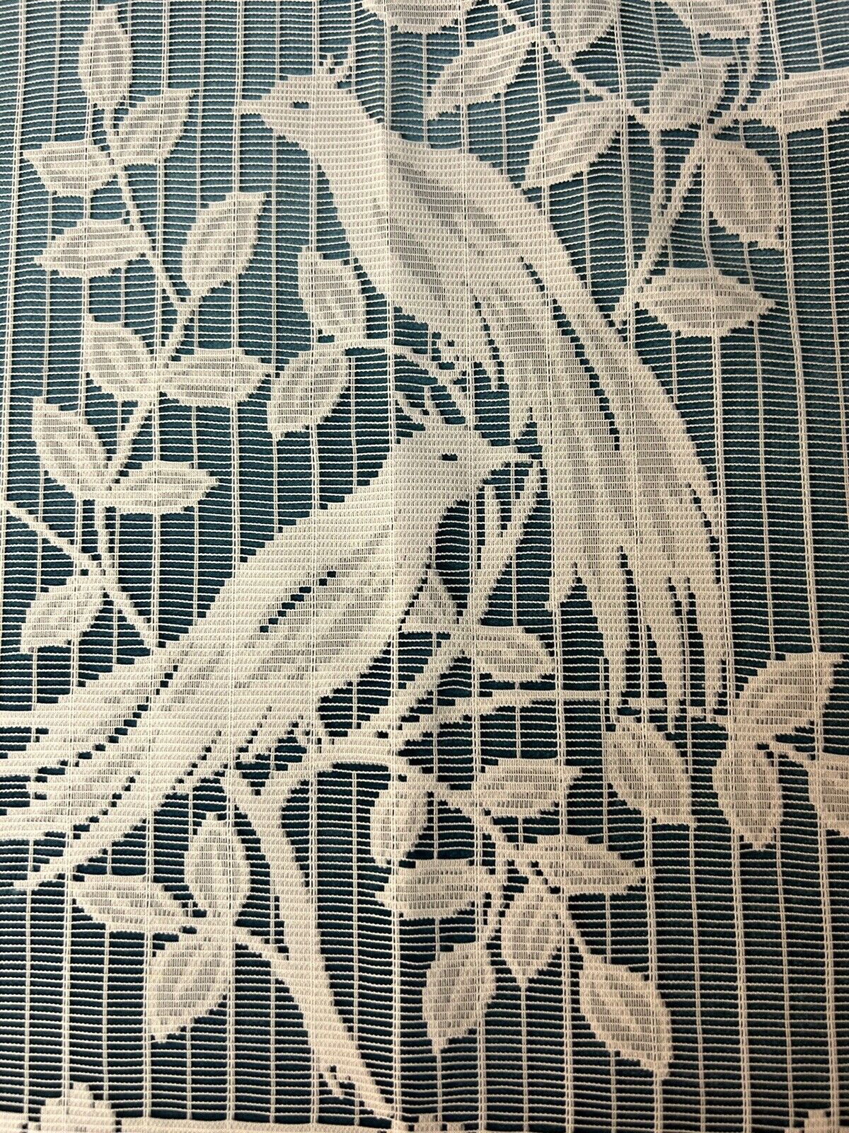 Vintage Lace Curtain Panels Birds 